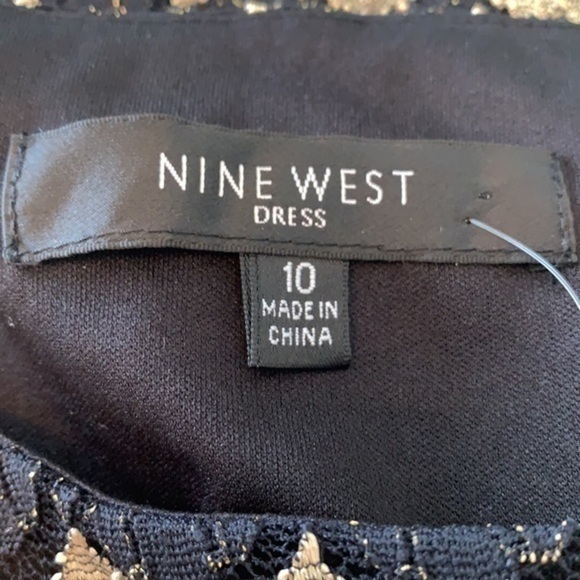 Nine West black & gold chevron cocktail dress - Picture 4 of 8